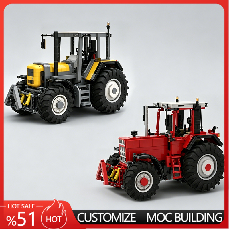 Agriculture Farming Education - รถแทรกเตอร์ฟาร์ม MOC รุ่นรถเกษตร ชุดประกอบของเล่นเพื่อการศึกษา ของขวัญสำหรับเด็กผู้ชาย สนุกสนาน
