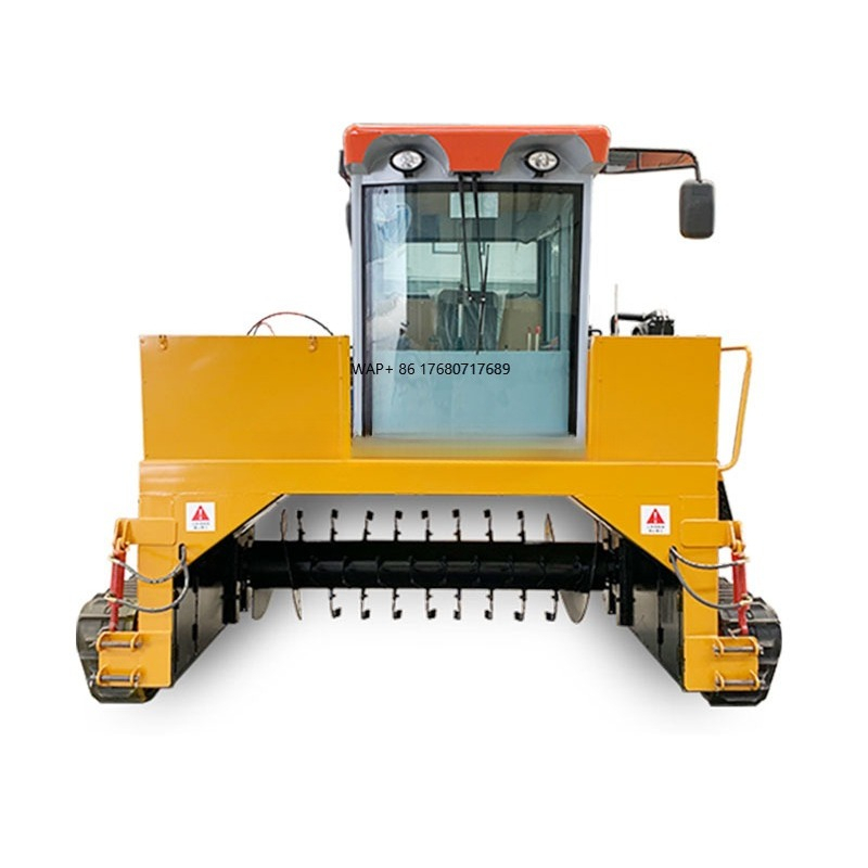 Compost Turner Machine - เครื่องหมุนปุ๋ยหมักแบบตีนตะขาบสำหรับขยะอาหาร ปุ๋ยไก่ ระบบหมักปุ๋ยผลผลิตสูงขับเคลื่อนด้วยมอเตอร์ รองรับหลายแรงดันไฟฟ้า