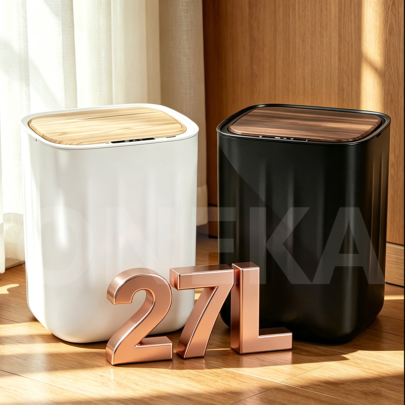 Compost Turner Machine - ถังขยะอัจฉริยะ 27 ลิตร สำหรับบ้าน/สำนักงาน เปิดอัตโนมัติด้วยระบบเหนี่ยวนำ ถังขยะ/ถังปุ๋ยหมัก