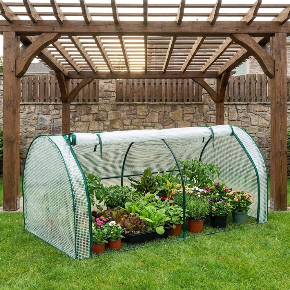 Greenhouse Plastic Film - โรงเรือนปลูกต้นไม้ขนาดเล็กแบบโปร่งใส ผ้าคลุมพลาสติกกันน้ำ ป้องกันนก ป้องกันความร้อน ช่วยให้ต้นไม้เจริญเติบโตได้อย่างมีประสิทธิภาพ เหมาะสำหรับสวนหลังบ้าน