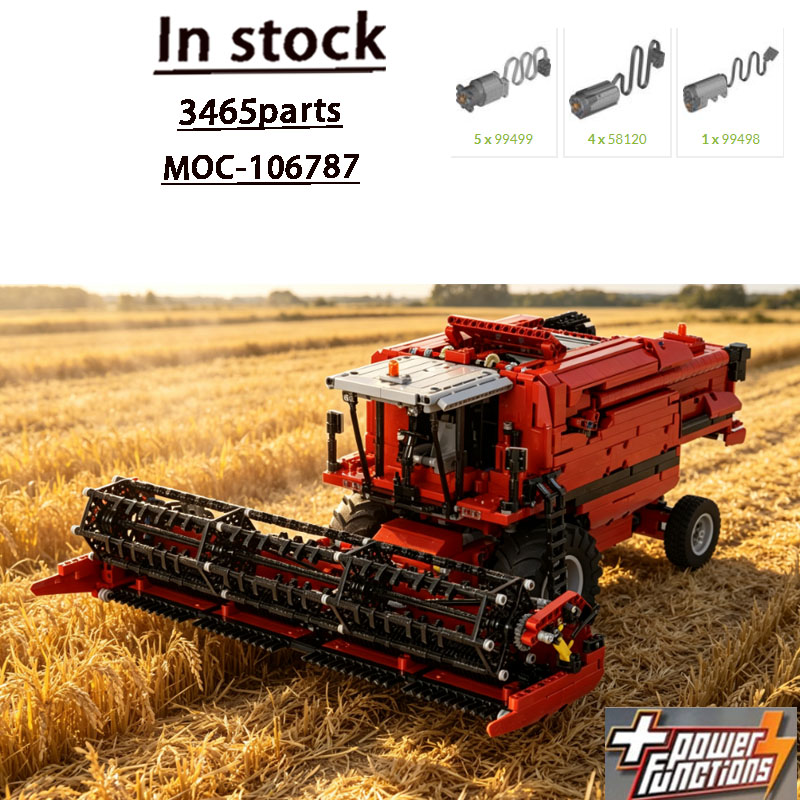 Agriculture Farming Education - บล็อกตัวต่อ MOC-106787 รถเกี่ยวนวดข้าวสีแดงสำหรับการเกษตรในฟาร์มใหม่ 3465 ชิ้นส่วน ของเล่นเพื่อการศึกษา