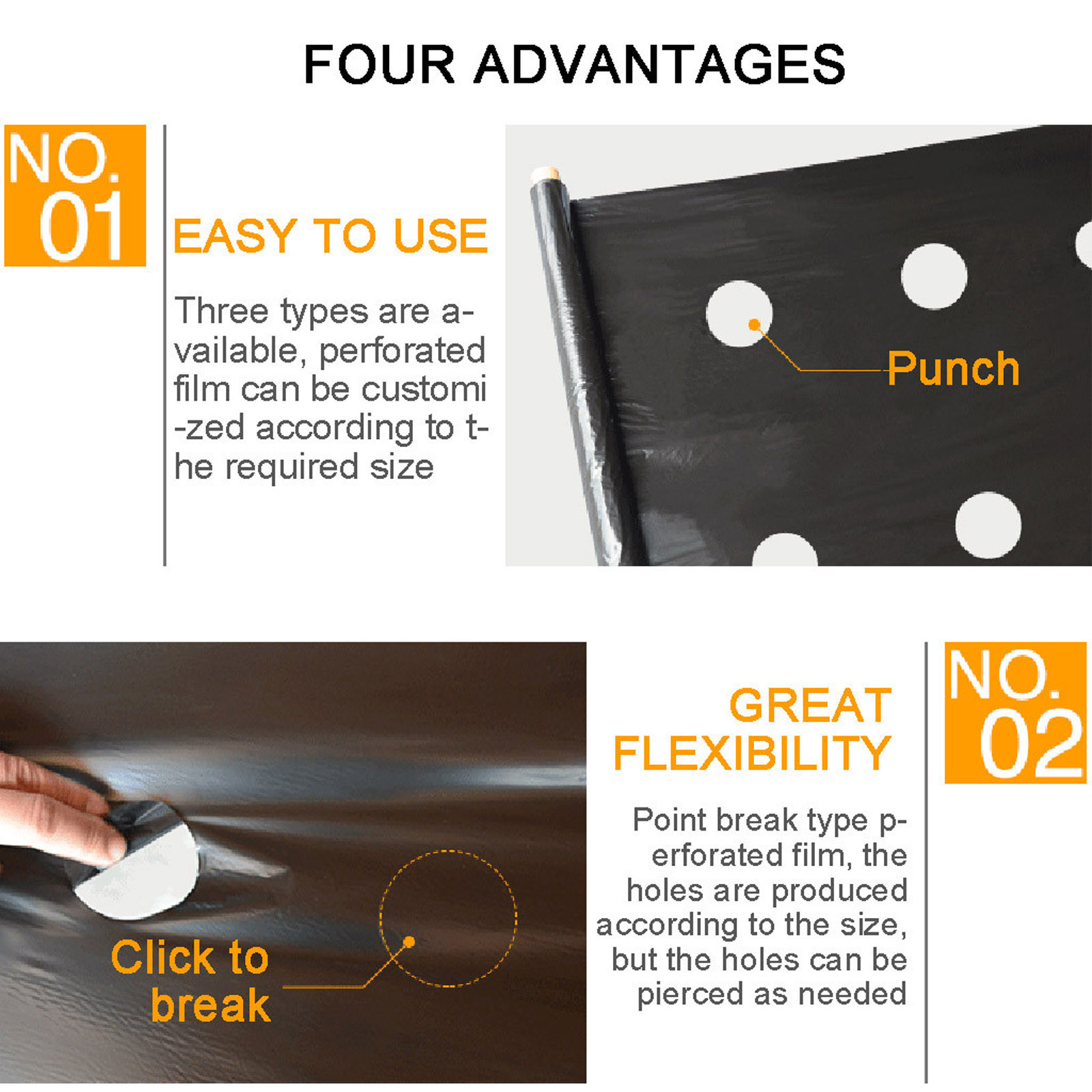 ฟิล์มคลุมดินแบบมีรูพรุน PE สำห - Greenhouse Plastic Film บทวิจารณ์และราคา