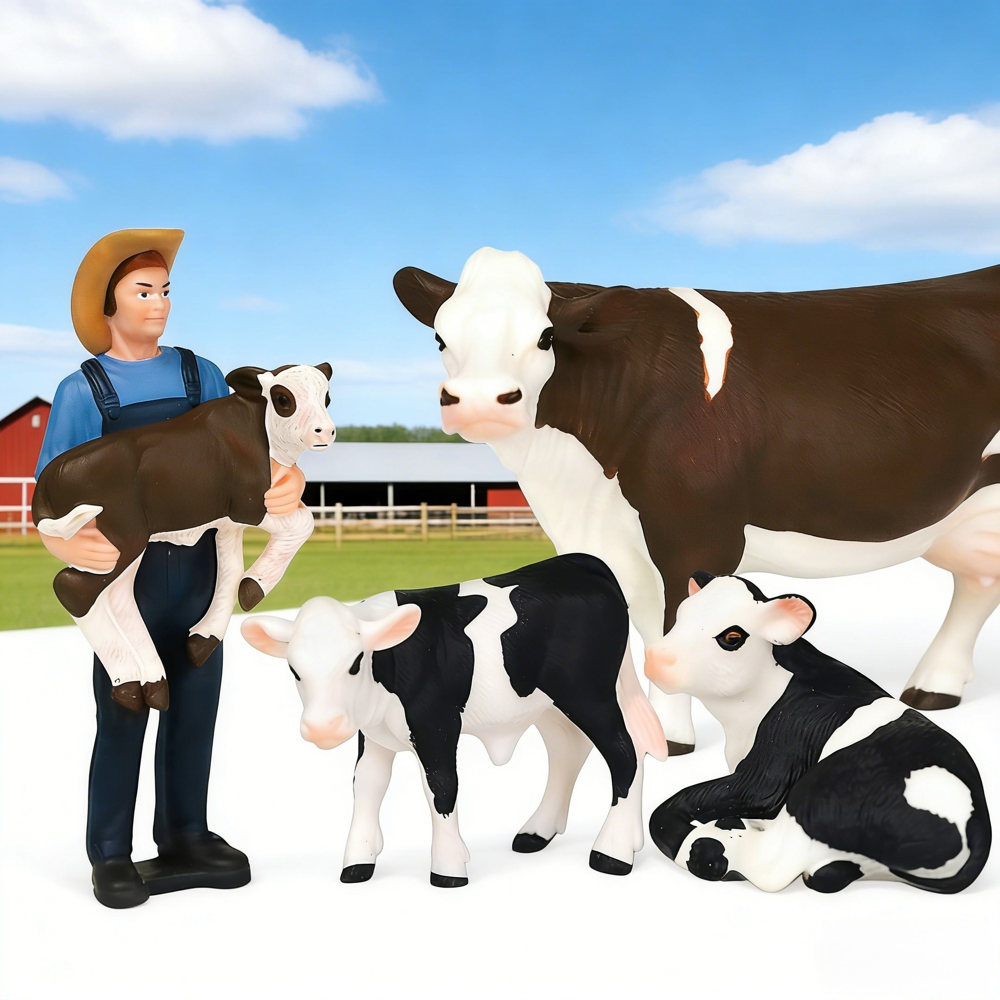 ชุดโมเดลฟาร์ม ชาวนา และวัว 4 ช - Agriculture Farming Education บทวิจารณ์และราคา