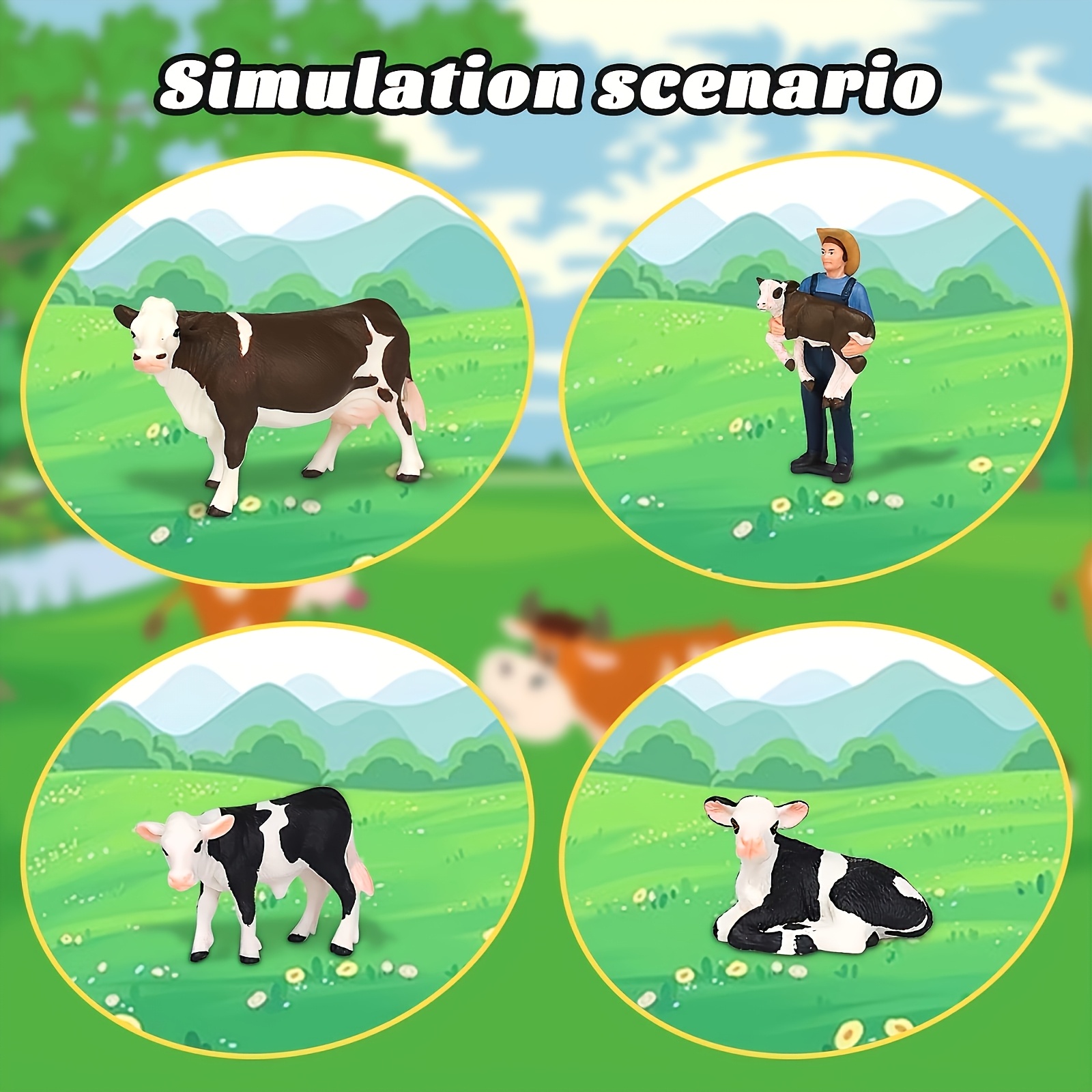 ชุดโมเดลฟาร์ม ชาวนา และวัว 4 ช - Agriculture Farming Education บทวิจารณ์และราคา